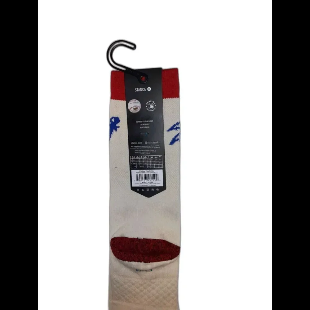 Stance MLB Philadelphia Phillies Hey Batter Socks Size L 9-13 NWT